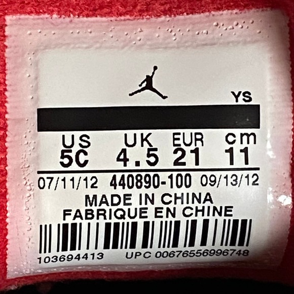 Nike Air Jordan 5 Retro TD Low Fire Red Toddler 5C Shoe Sneaker 440890-100 - Picture 16 of 16